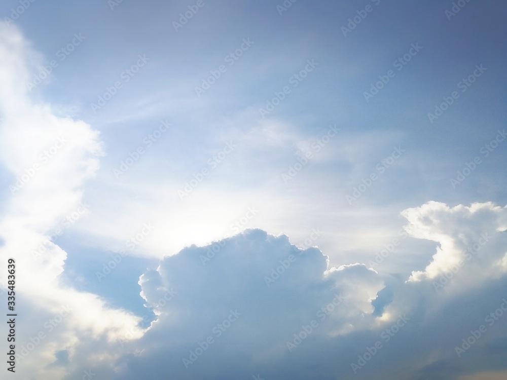Scenic blue sky with clouds and copy space for your work.