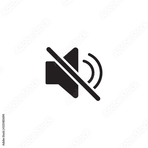 Sound Off Icon Vector Design Flat Style Symbol.  Mute Button Speaker Icon. speaker mute icon ui vector. Audio speaker closed icon vector