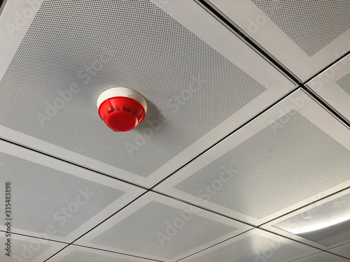 Fotografie Fire detector at false ceiling. Fire alarm system