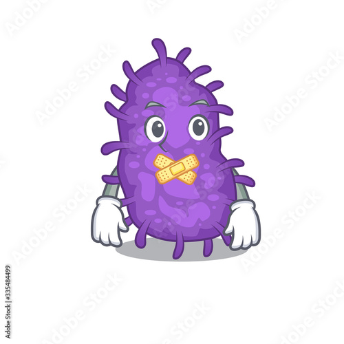 Bacteria bacilli cartoon character style with mysterious silent gesture