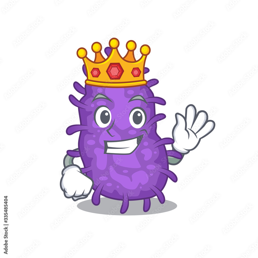 A Wise King of bacteria bacilli mascot design style A Wise King of bacteria bacilli mascot design style