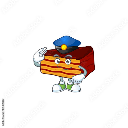 A dedicated Police officer of dobos torte mascot design style