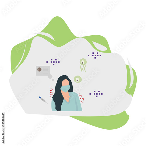 Flat Vector Illustration Background Concept Style Isolated Corona Virus.