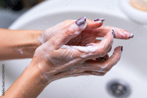 Compliance with sanitary standards during the quarantine period. Washing Hands. Cleaning Hands. Hygiene © Георгий Окунев
