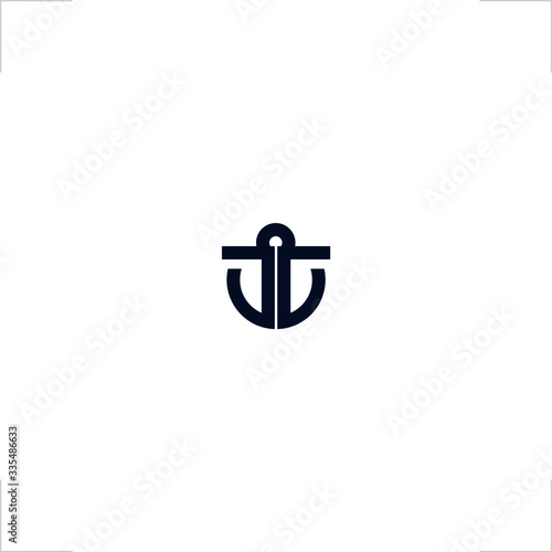  anchor logo initial J T W letter design