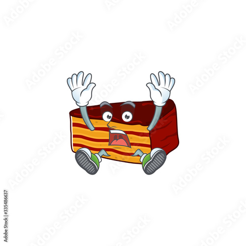 Dobos torte cartoon character design showing shocking gesture