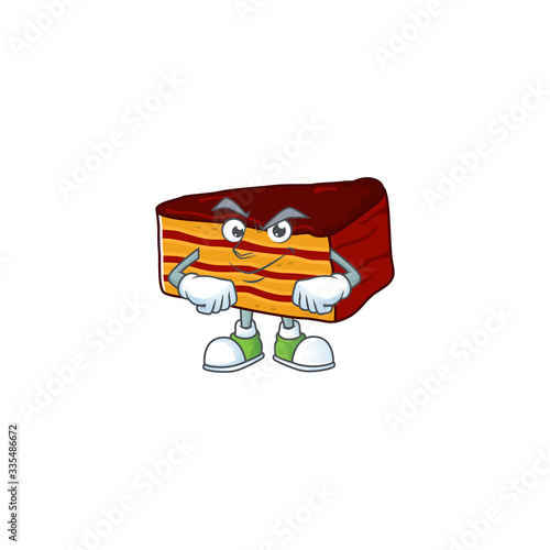 Dobos torte mascot design style with grinning face