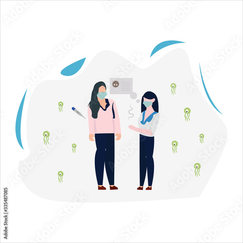 Flat Vector Illustration Background Concept Style Isolated Corona Virus.