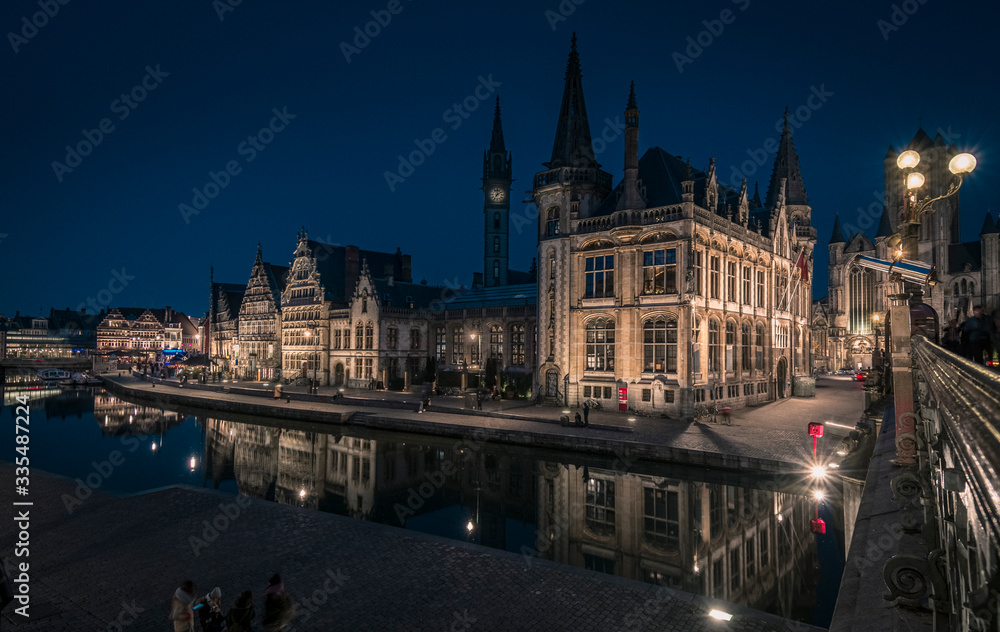 Saint Michael's Bridge view in Gent
