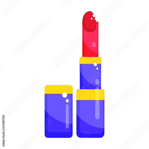Ladies lipstick vector in flat design 