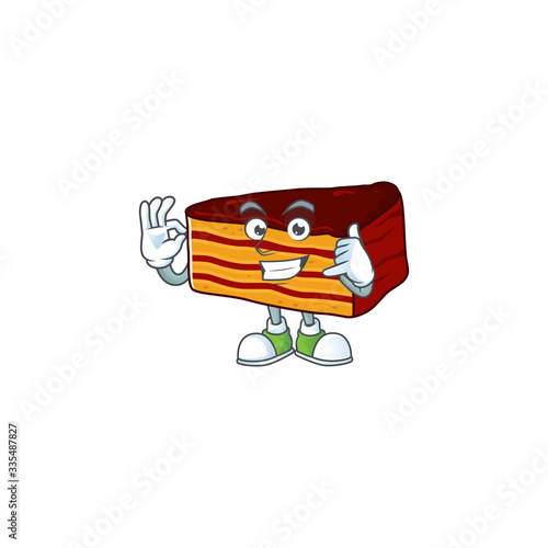 Dobos torte mascot cartoon design make a call gesture