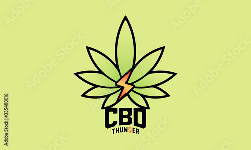 CBD hemp marijuana logo design, cannabis lighting logo design.
