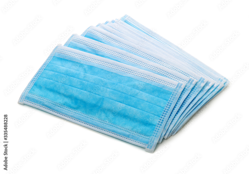 Single flu mask isolated with clipping path over white Single flu mask isolated with clipping path over white