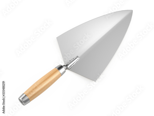 Top view of construstion Trowel isolated on white background - 3d illustration