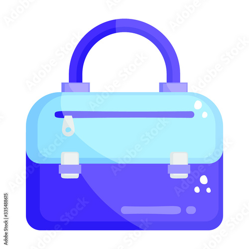 Flat icon of ladies bag, women fashion accessory 
