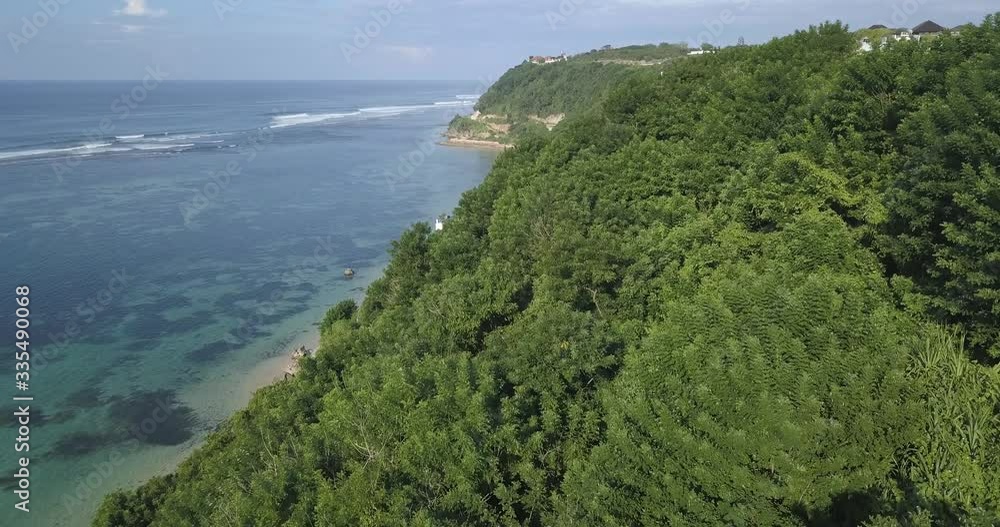 Aerial view of ocean coastline at sunny day, Bali, Indonesia Aerial view of ocean coastline at sunny day, Bali, Indonesia