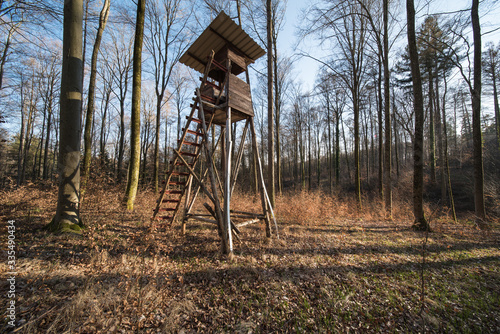 hunting high seat in a forest.