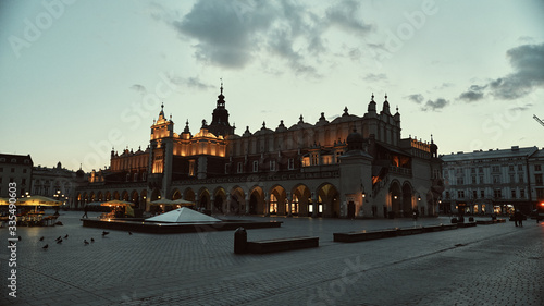 Rynek (Main Square) in Krakow During Quarantine COVID-19