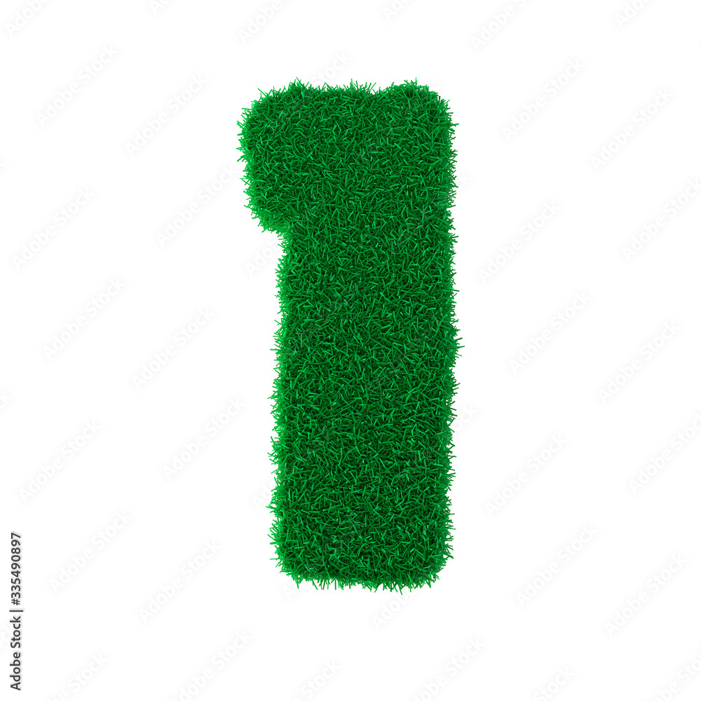 3D illustration. Three-dimensional letters and numbers made of green grass, isolated on a white background, are intended for creating postcards, posters, and inscriptions. 3D illustration. Three-dimensional letters and numbers made of green grass, isolated on a white background, are intended for creating postcards, posters, and inscriptions.