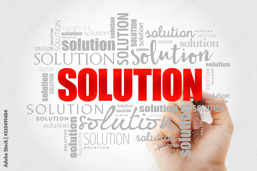 SOLUTION word cloud collage, business concept background SOLUTION word cloud collage, business concept background