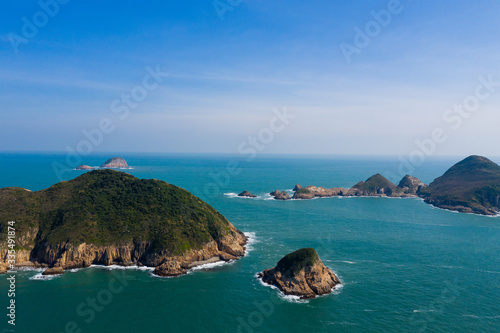 Aerial view of Hong Kong Sai Kung Ninepin Group island