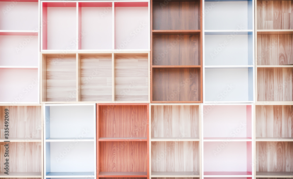 Wood shelves multi colored wallpaper background Wood shelves multi colored wallpaper background