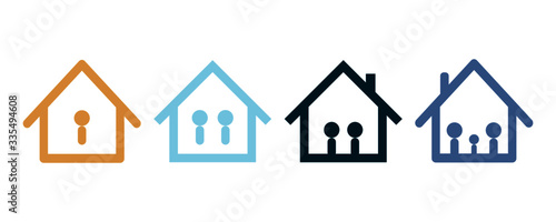 Stay at home icon vector. Protected from Covid-19 virus outbreak