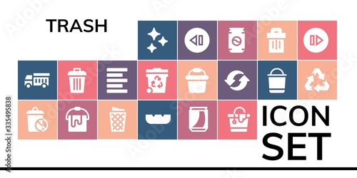 trash icon set
