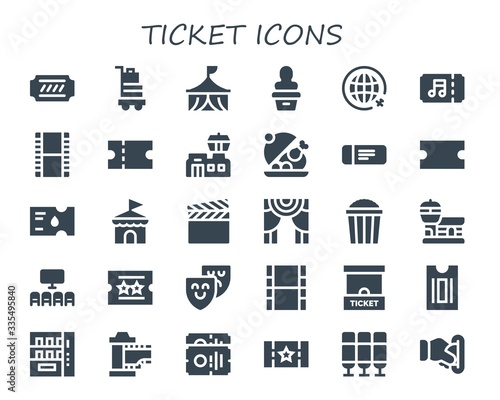 ticket icon set