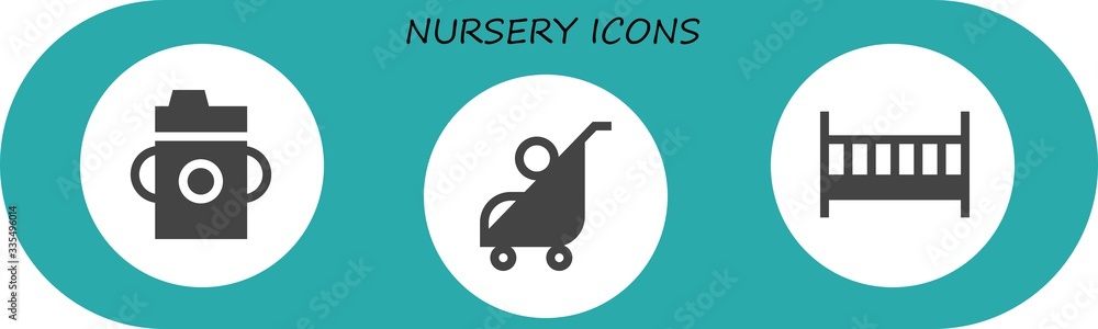 Modern Simple Set of nursery Vector filled Icons