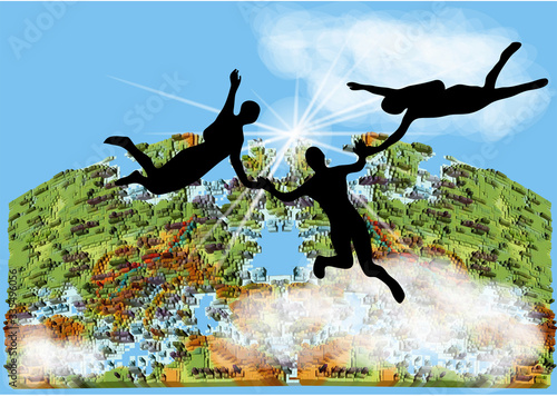 skydiving in the free fall