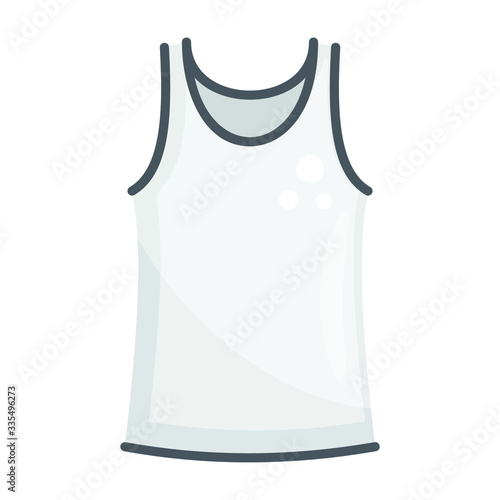 Flat icon of undershirt, men sleeveless garment 