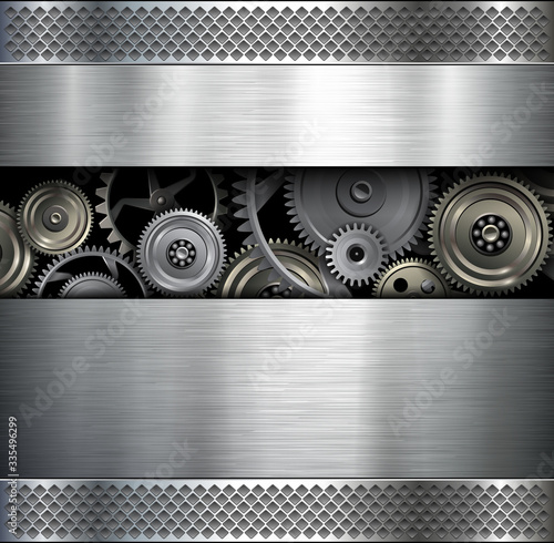 Background metallic with technology gears