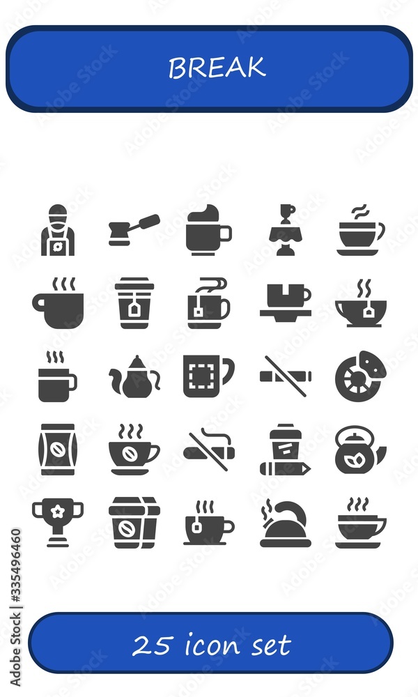 Modern Simple Set of break Vector filled Icons Modern Simple Set of break Vector filled Icons