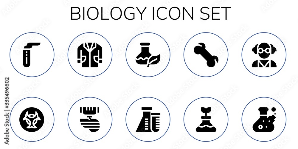 Modern Simple Set of biology Vector filled Icons