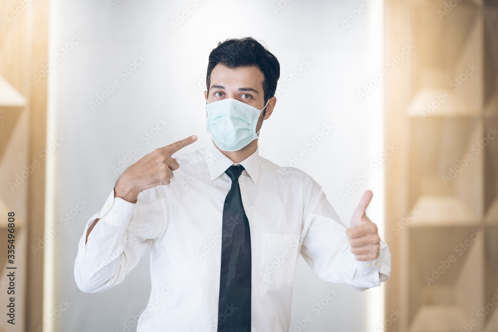 mask protect Coronavirus - Asian business man wear mask protect pollution mask protect Coronavirus - Asian business man wear mask protect pollution