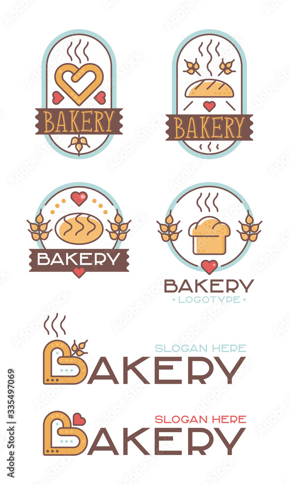 set of bakery logos