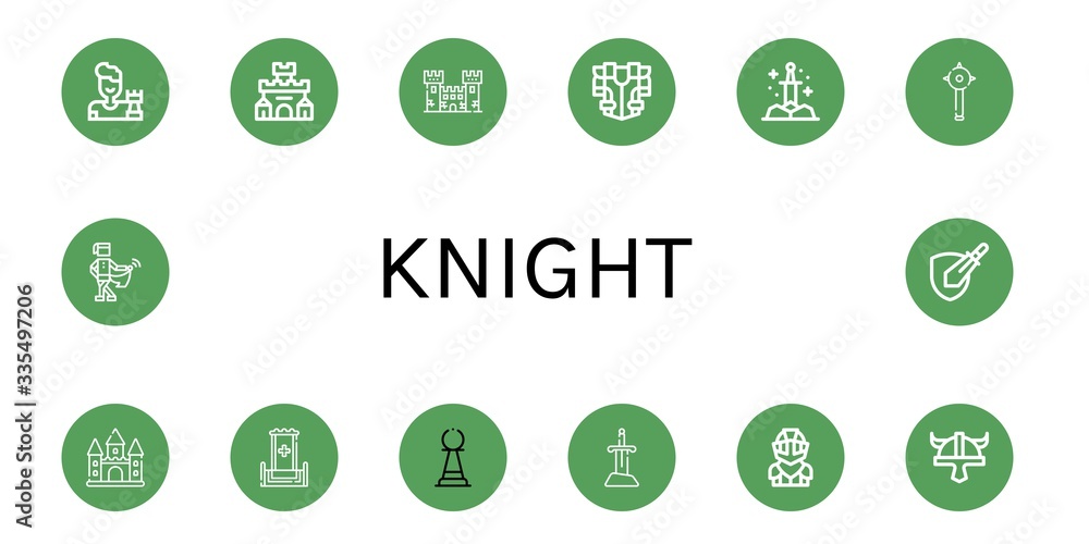 Set of knight icons Set of knight icons