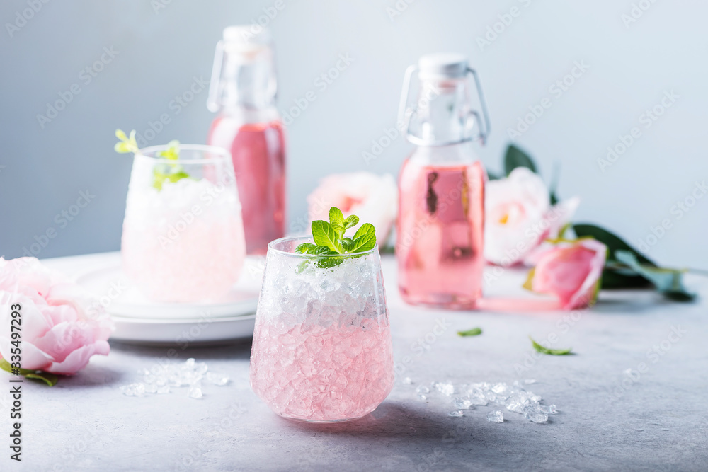 Pink cocktail with crushed ice Pink cocktail with crushed ice