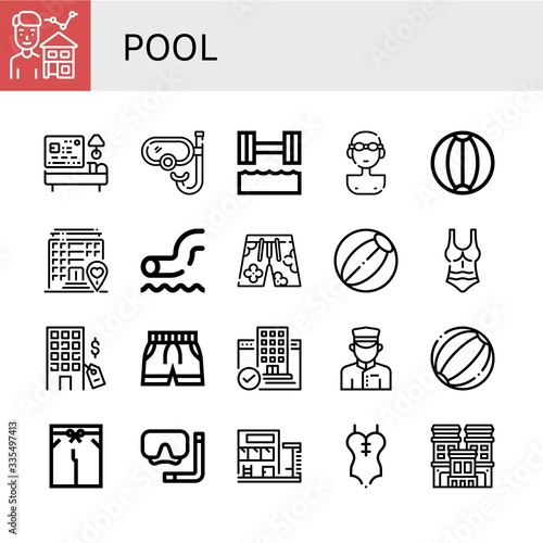 pool icon set
