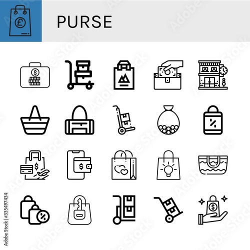 Set of purse icons