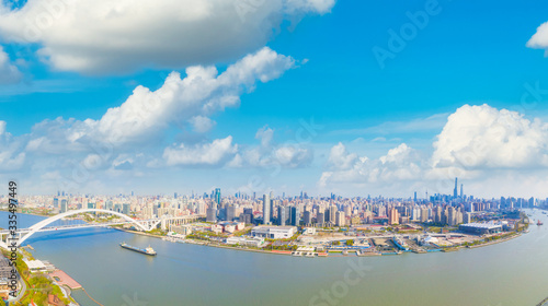 City Scenery of Huangpu River bank  Shanghai  China