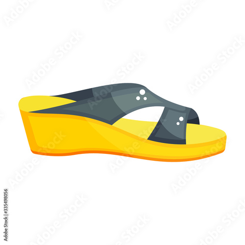 Ladies open summer footwear, flat icon of sandal 