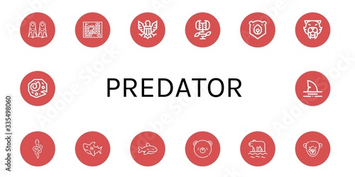 Set of predator icons
