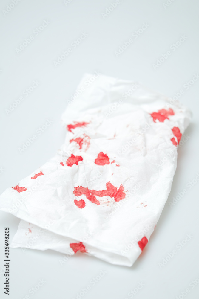 blood stains on a white paper blood stains on a white paper