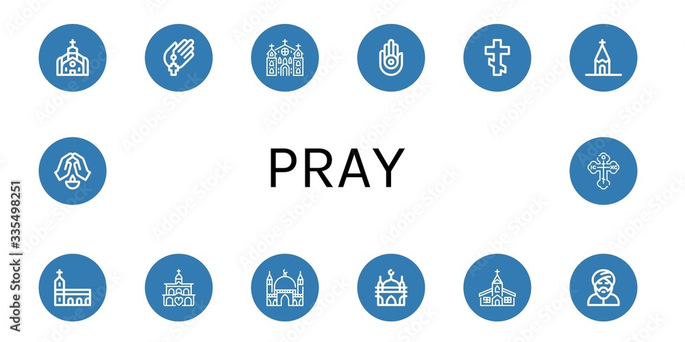 pray simple icons set pray simple icons set