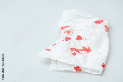 blood stains on a white paper