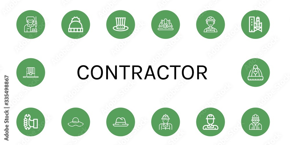 contractor icon set contractor icon set
