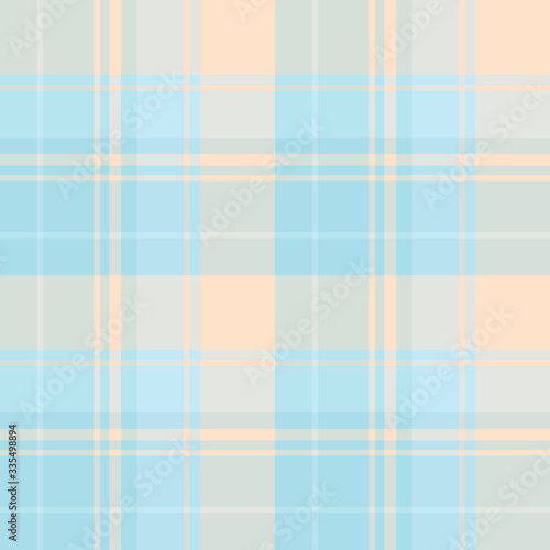 Seamless pattern in fascinating light blue and beige colors for plaid, fabric, textile, clothes, tablecloth and other things. Vector image.