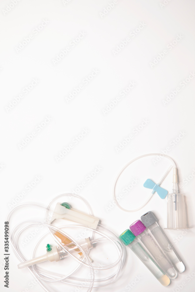 medical tools for the prevention and control of the virus on a white background medical tools for the prevention and control of the virus on a white background